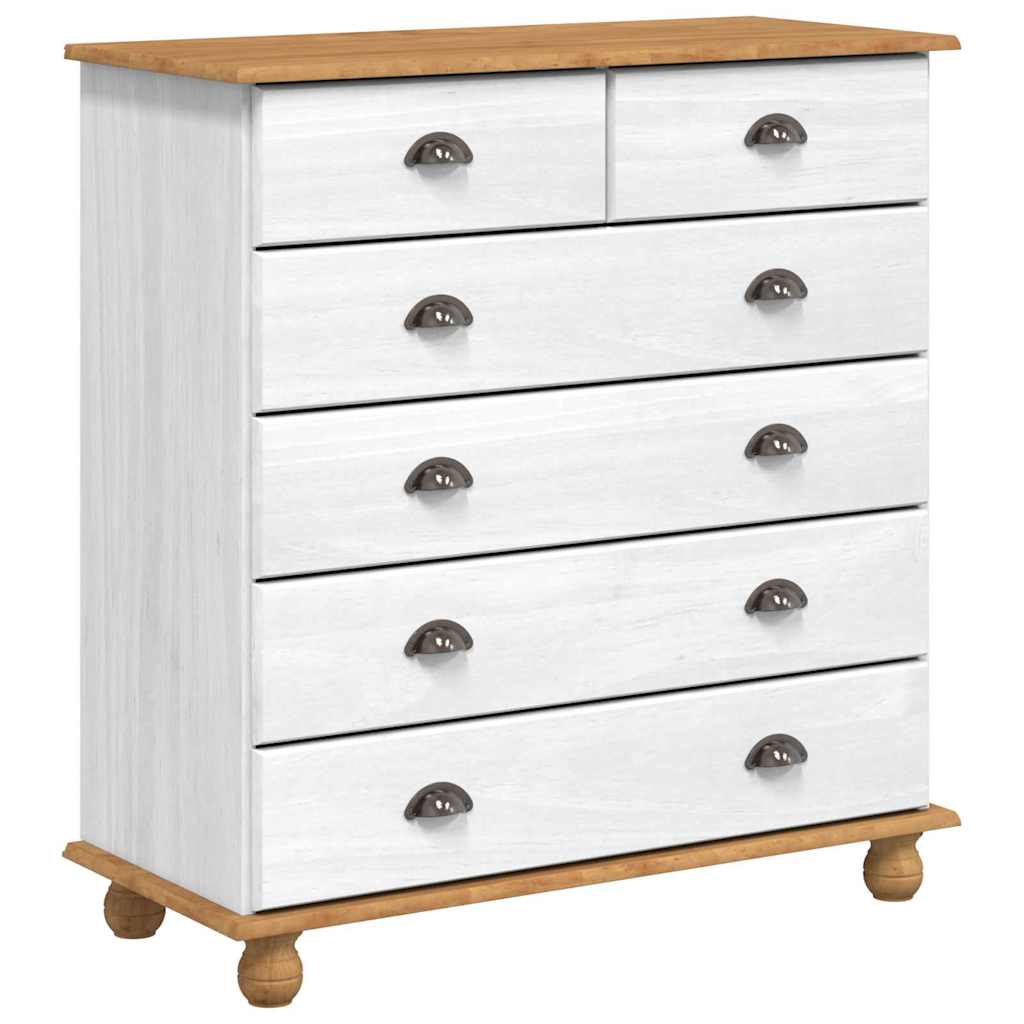 Chest of Drawer ASKIM 91 x 40 x 95.5 cm Solid Pine Wood White