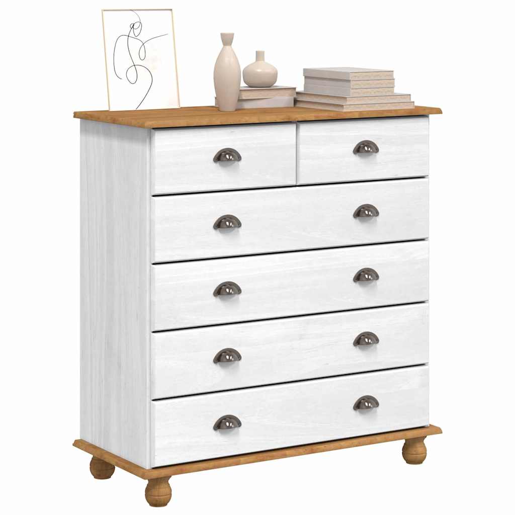 Chest of Drawer ASKIM 91 x 40 x 95.5 cm Solid Pine Wood White