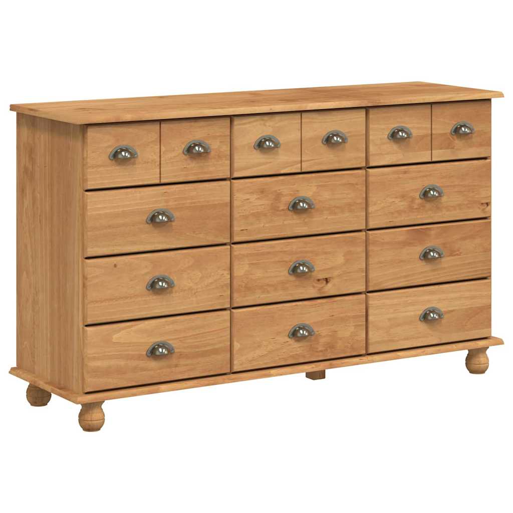 Chest of Drawer ASKIM 79 x 40 x 133.5 cm Solid Pine Wood Brown