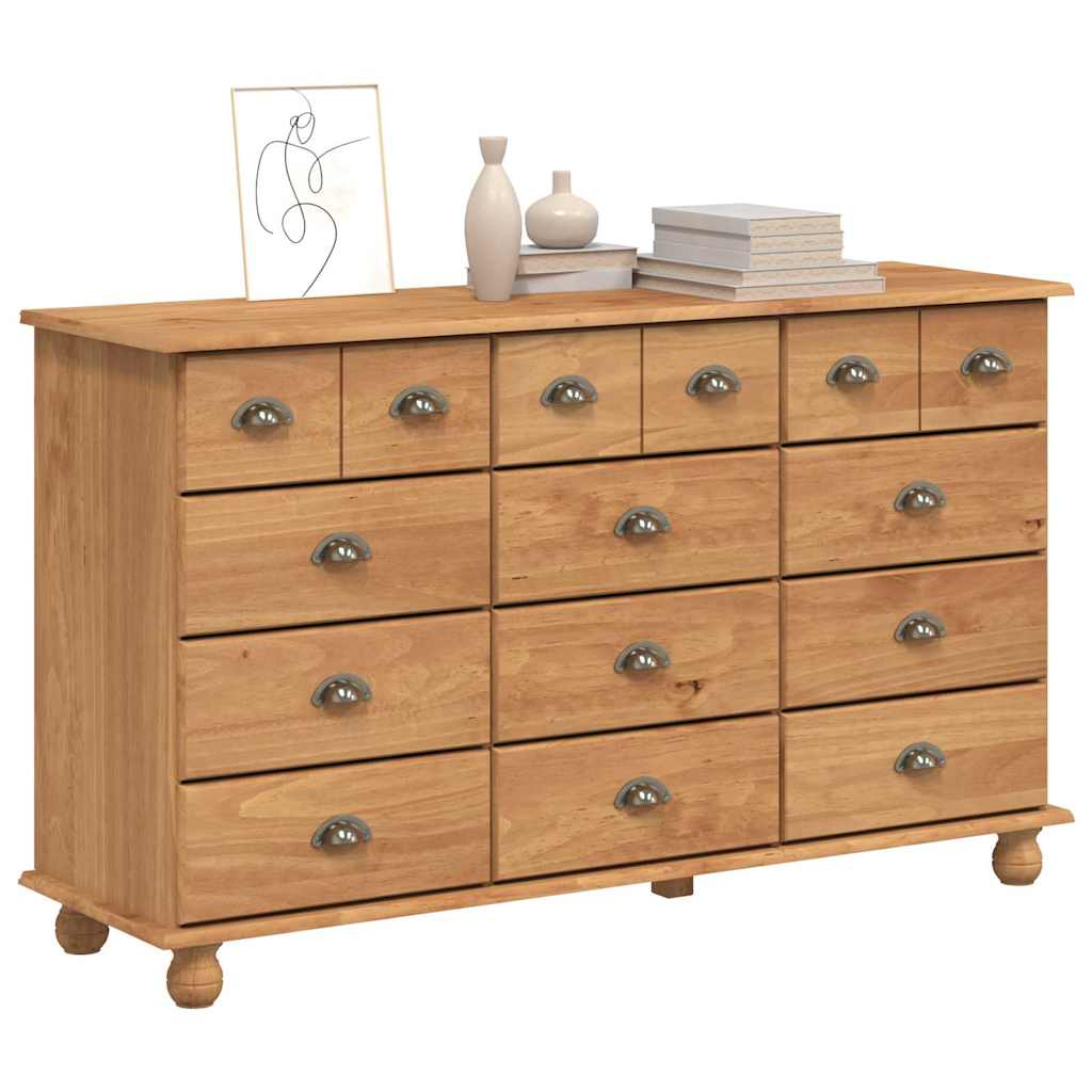 Chest of Drawer ASKIM 79 x 40 x 133.5 cm Solid Pine Wood Brown