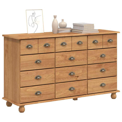 Chest of Drawer ASKIM 79 x 40 x 133.5 cm Solid Pine Wood Brown