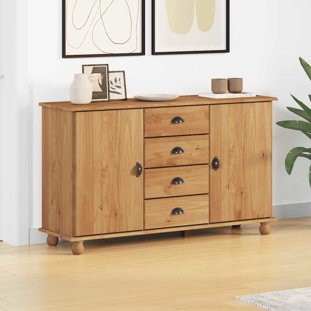 vidaXL Sideboard with Drawer ASKIM 133.5 x 40 x 79 cm Solid pine wood 1