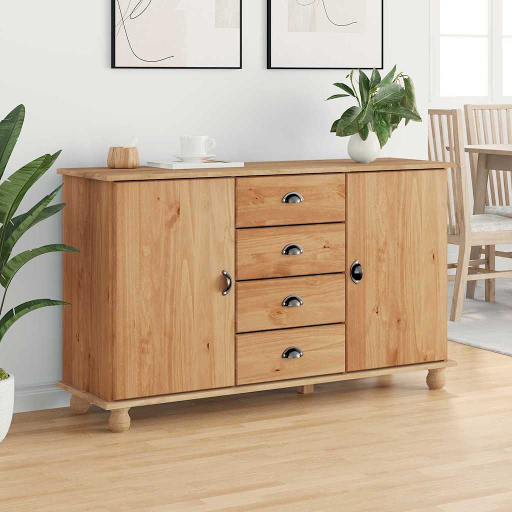vidaXL Sideboard with Drawer ASKIM 133.5 x 40 x 79 cm Solid pine wood 4