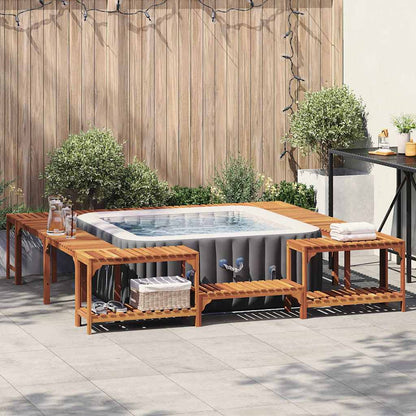 vidaXL Hot Tub Surround Solid Acacia Wood Brown 1