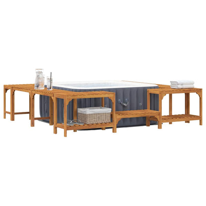 vidaXL Hot Tub Surround Solid Acacia Wood Brown 3
