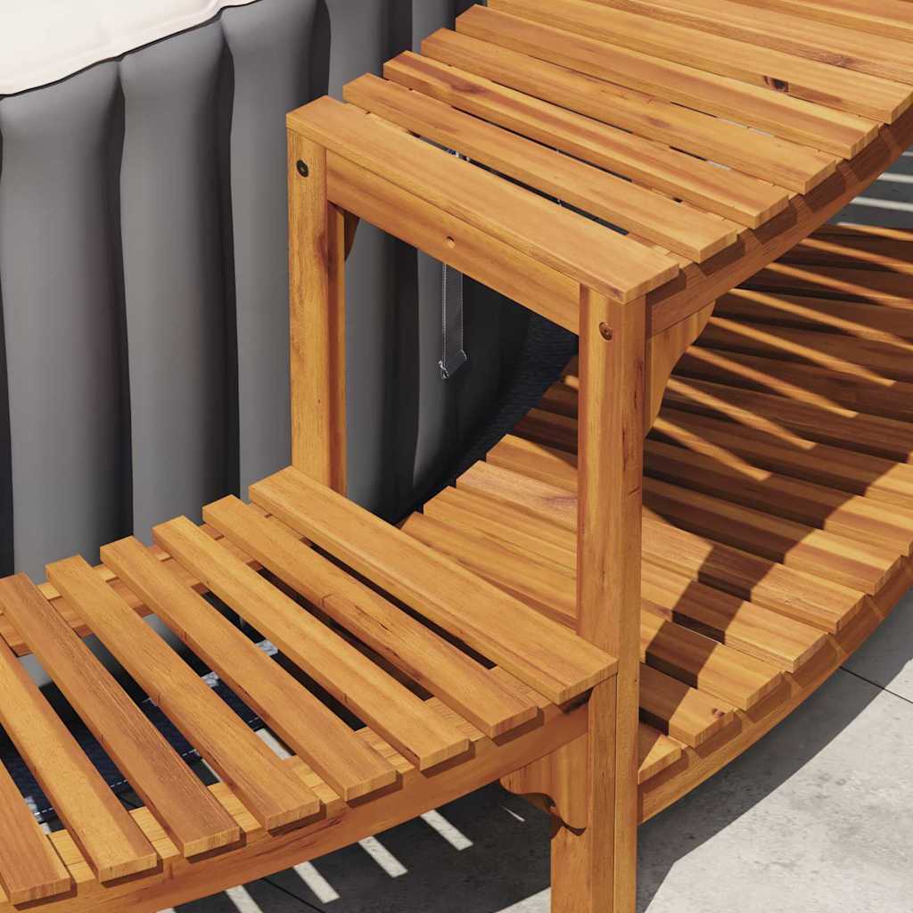 vidaXL Hot Tub Surround Solid Acacia Wood Brown 4