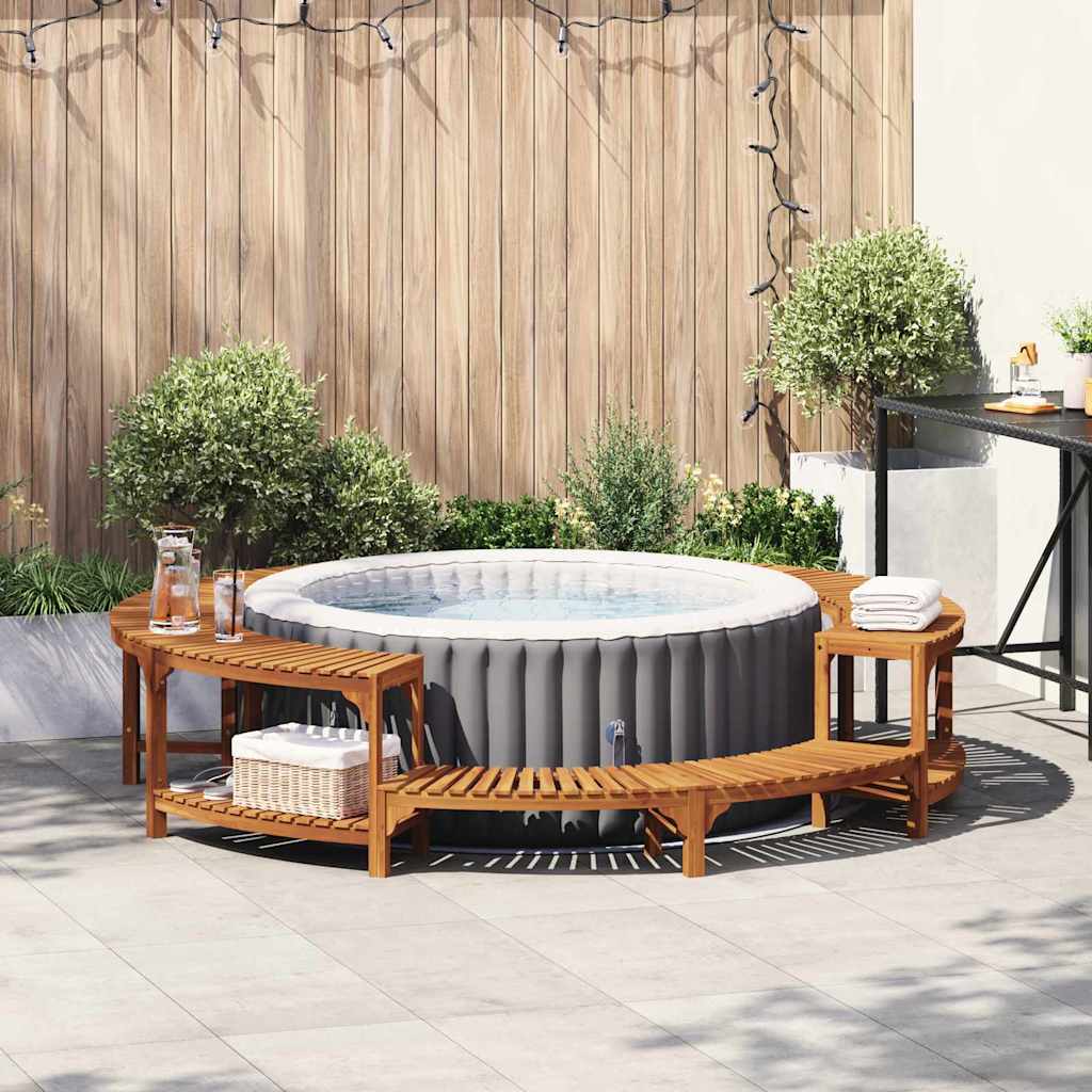 vidaXL Hot Tub Surround Solid Acacia Wood Brown 1