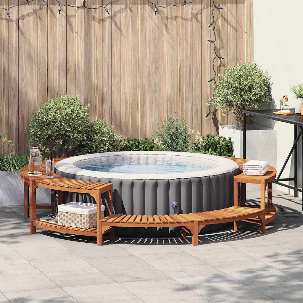 vidaXL Hot Tub Surround Solid Acacia Wood Brown 1
