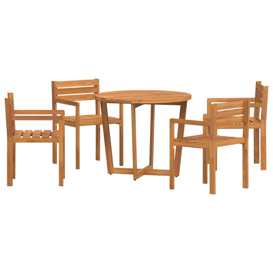 vidaXL 5 Piece Garden Dining Set Solid Wood Acacia 2