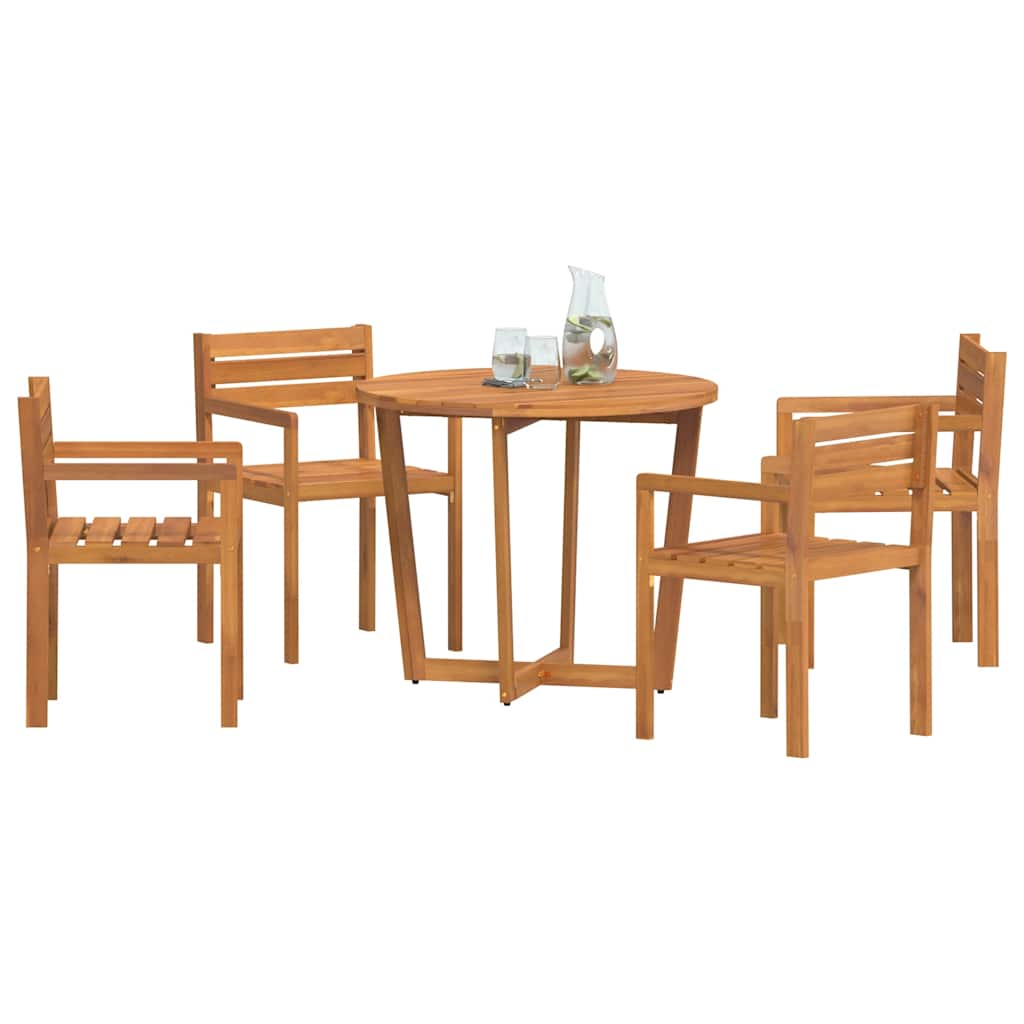vidaXL 5 Piece Garden Dining Set Solid Wood Acacia 4