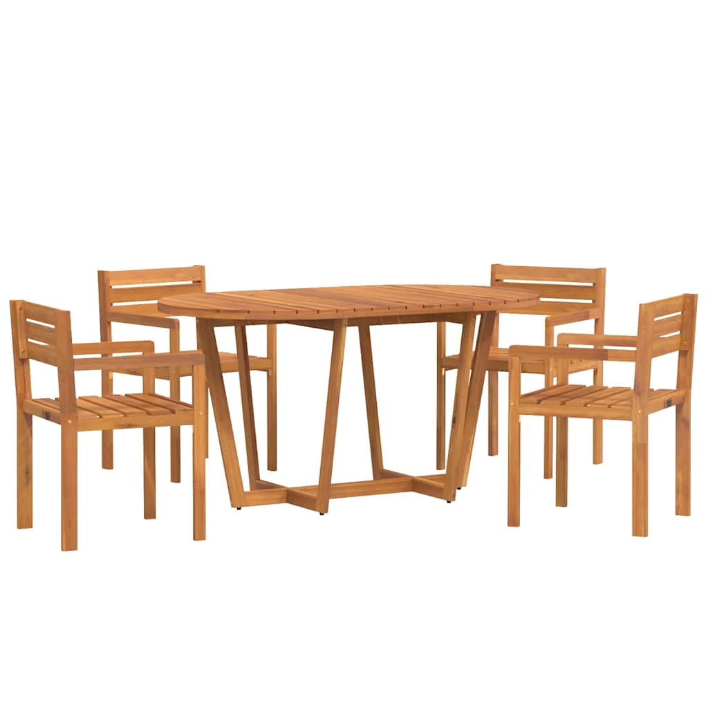 vidaXL 5 Piece Garden Dining Set Solid Wood Acacia 2