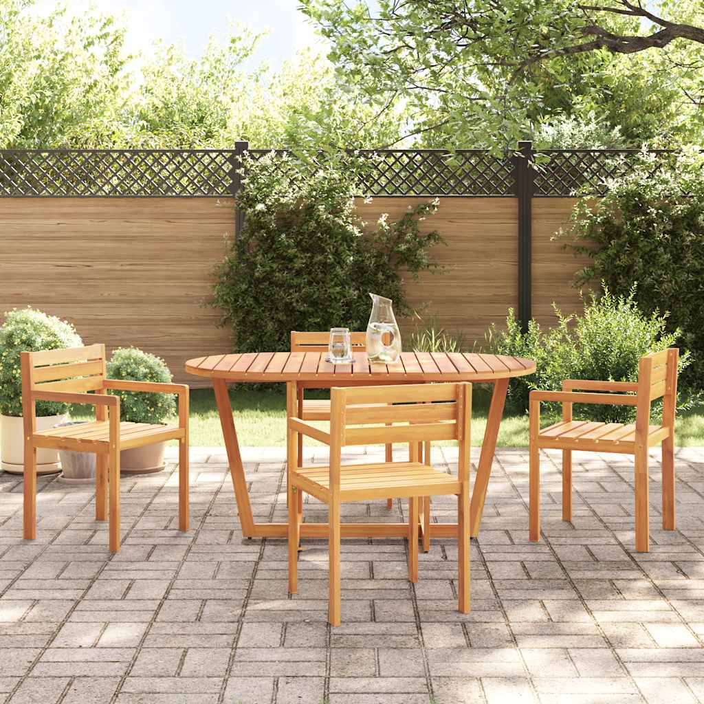 vidaXL 5 Piece Garden Dining Set Solid Wood Acacia 3