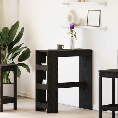 Bar Table with Racks 90x40x103,5 cm Engineered Wood Black oak