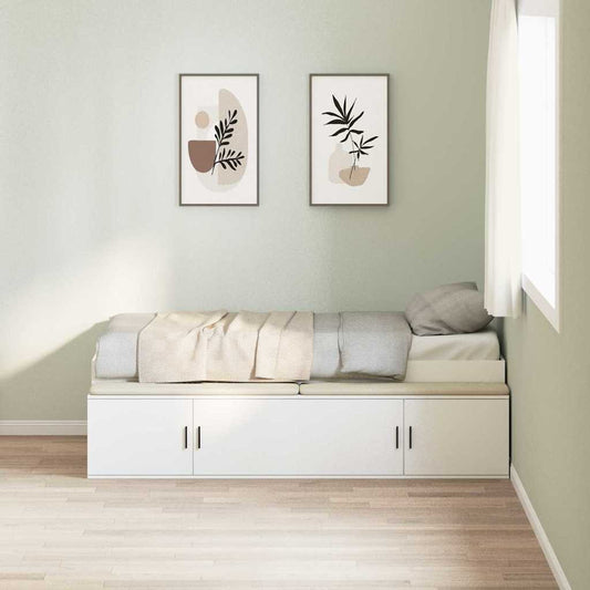 vidaXL Bed Frame with Drawer White 100 x 200 cm Engineered Wood 1