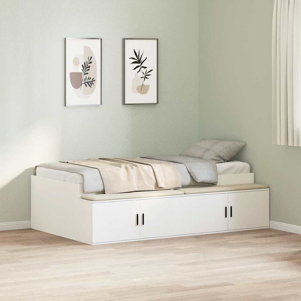 vidaXL Bed Frame with Drawer White 100 x 200 cm Engineered Wood 3