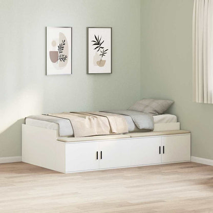 vidaXL Bed Frame with Drawer White 100 x 200 cm Engineered Wood 3