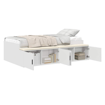 vidaXL Bed Frame with Drawer White 100 x 200 cm Engineered Wood 2
