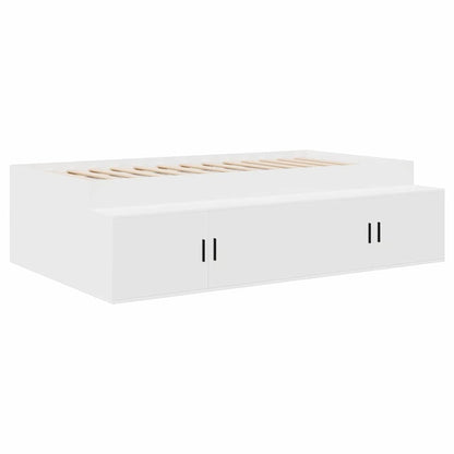vidaXL Bed Frame with Drawer White 100 x 200 cm Engineered Wood 4