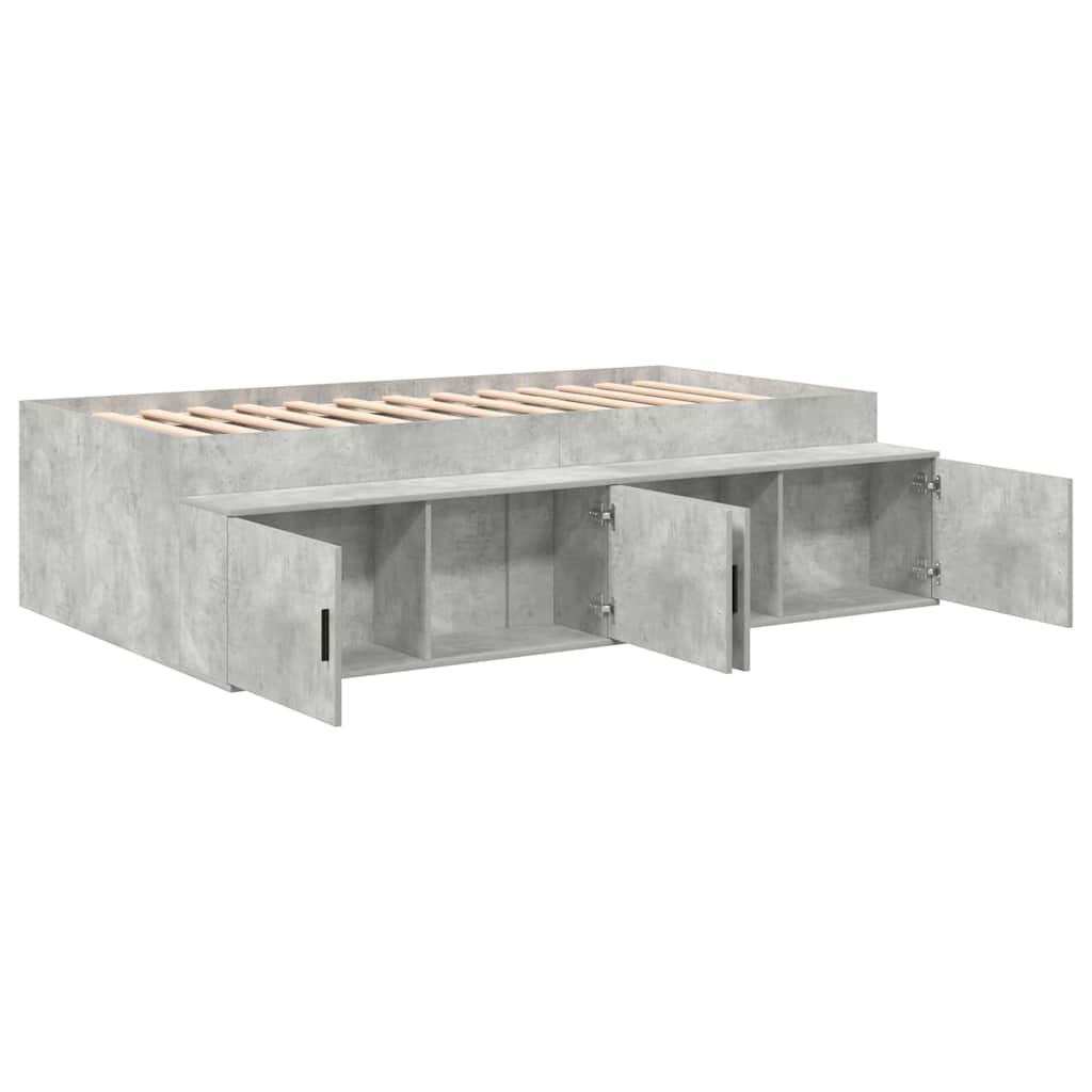 vidaXL Bed Frame with Door Concrete Grey 100 x 200 cm Engineered Wood 5