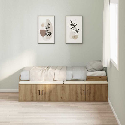 vidaXL Bed Frame with Drawer Artisan Oak 100 x 200 cm Engineered Wood 3