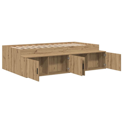 vidaXL Bed Frame with Drawer Artisan Oak 100 x 200 cm Engineered Wood 4