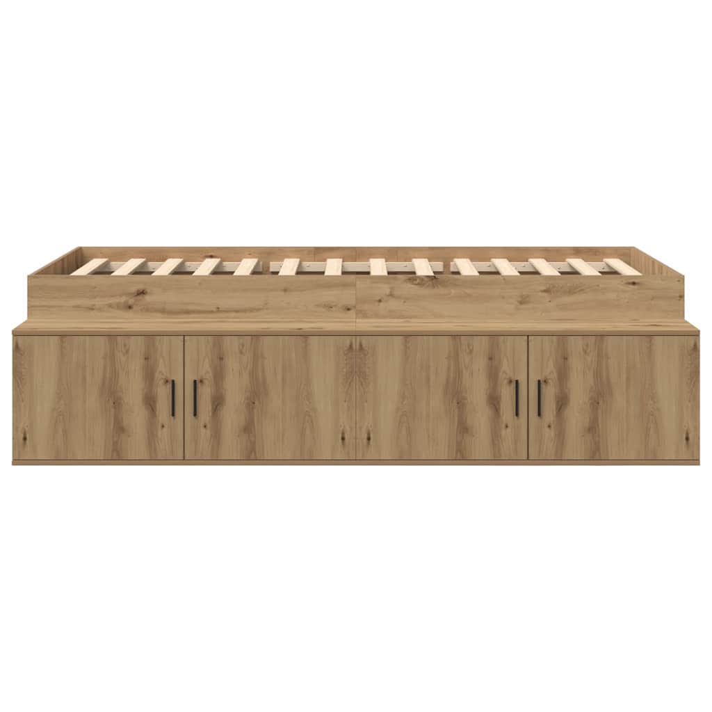 vidaXL Bed Frame with Drawer Artisan Oak 100 x 200 cm Engineered Wood 5
