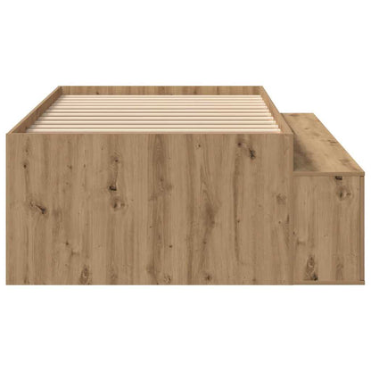 vidaXL Bed Frame with Drawer Artisan Oak 100 x 200 cm Engineered Wood 6