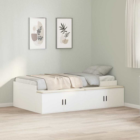 vidaXL Bed Frame with Drawer White 80 x 200 cm Engineered Wood 1