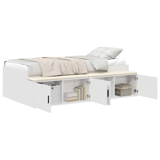 vidaXL Bed Frame with Drawer White 80 x 200 cm Engineered Wood 2