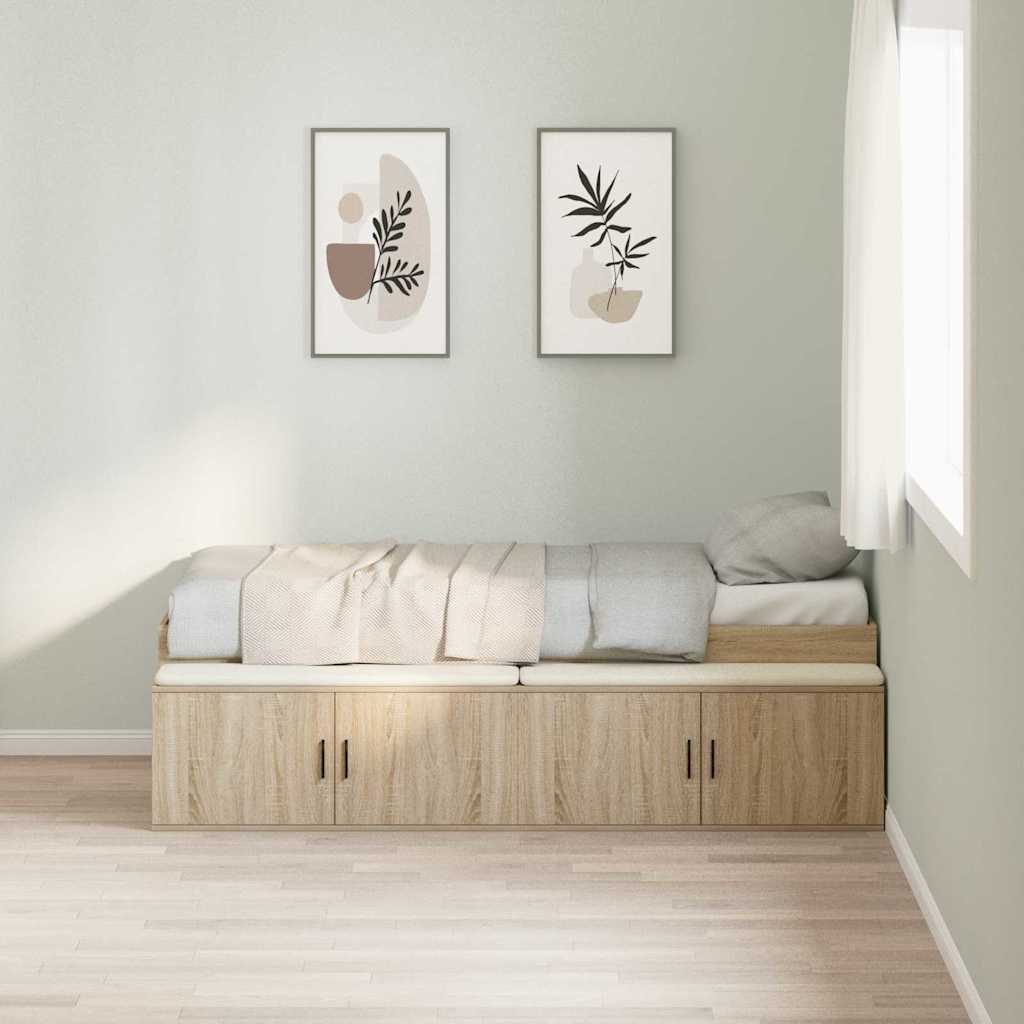 Bed Frame with Drawer Engineered Wood Length 200 cm Sonoma oak 80 cm