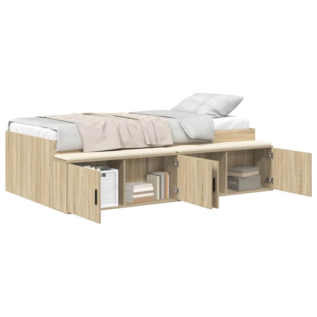 vidaXL Bed Frame with Drawer Sonoma Oak 80 x 200 cm Engineered Wood 2