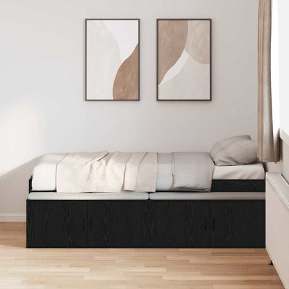 vidaXL Bed Frame with Drawer Black Oak 90 x 190 cm Engineered Wood 3