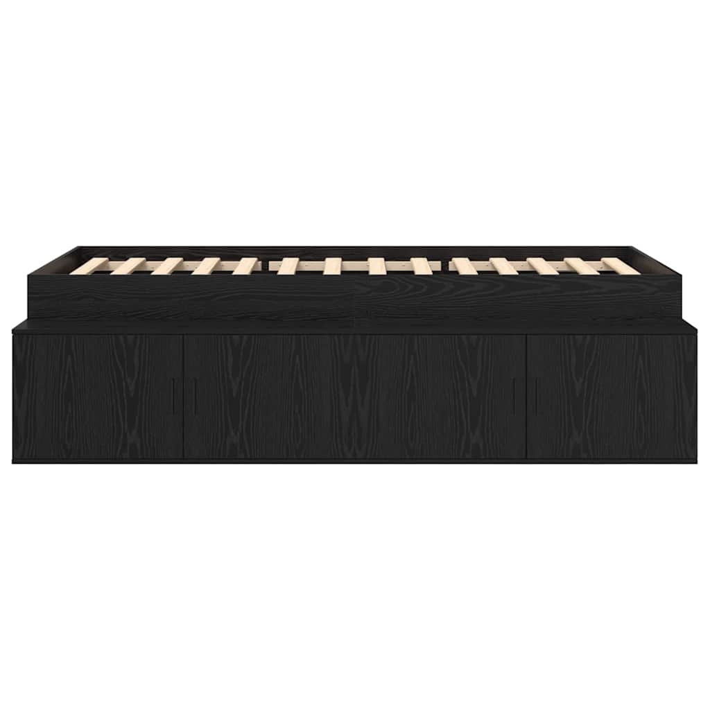 vidaXL Bed Frame with Drawer Black Oak 90 x 190 cm Engineered Wood 5