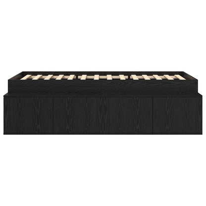 vidaXL Bed Frame with Drawer Black Oak 90 x 190 cm Engineered Wood 5
