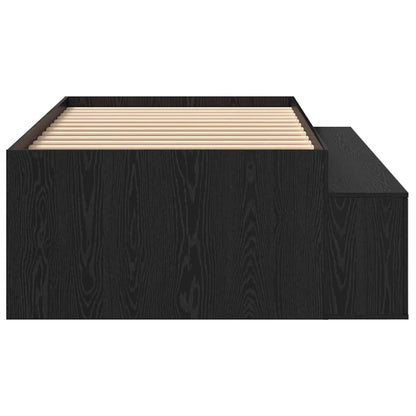 vidaXL Bed Frame with Drawer Black Oak 90 x 190 cm Engineered Wood 6