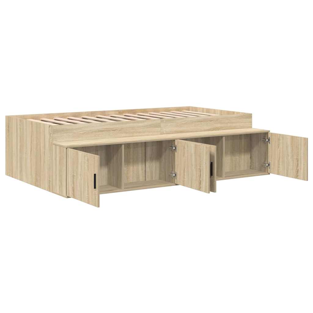 vidaXL Bed Frame with Drawer Sonoma Oak 90 x 190 cm Engineered Wood 4