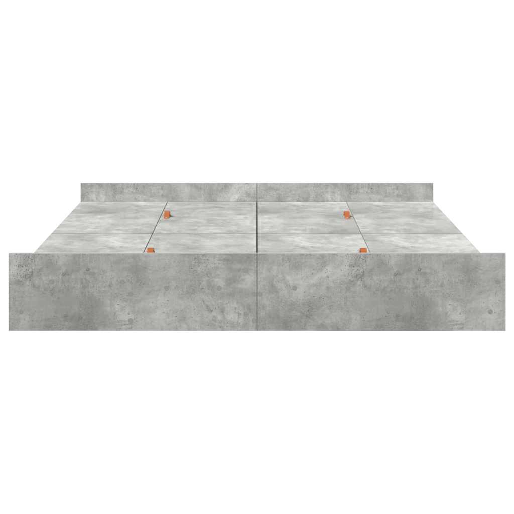 vidaXL Storage Bed Frame Concrete Grey 200 x 200 cm Engineered Wood 6