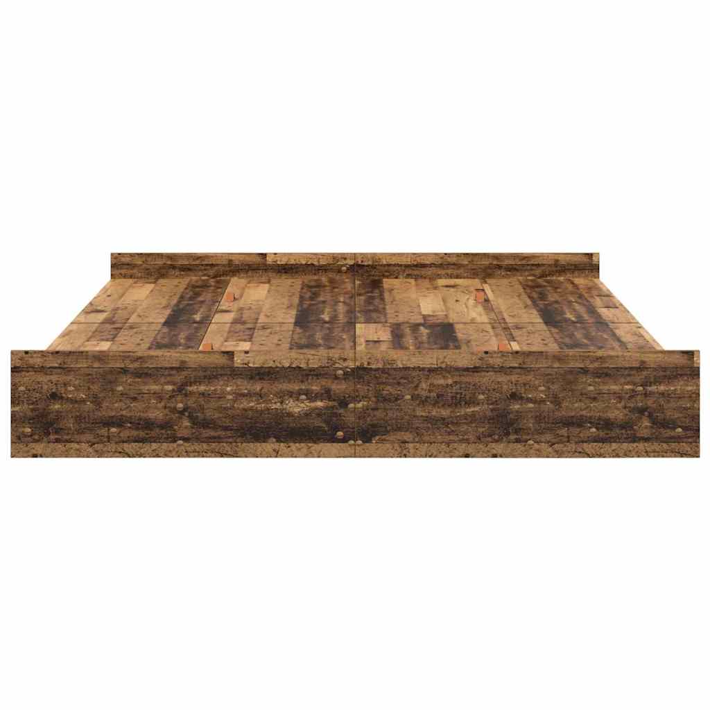 vidaXL Storage Bed Frame Old Wood 200 x 200 cm Engineered Wood 6