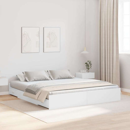 vidaXL Storage Bed Frame with Door White 180 x 200 cm Engineered Wood 1
