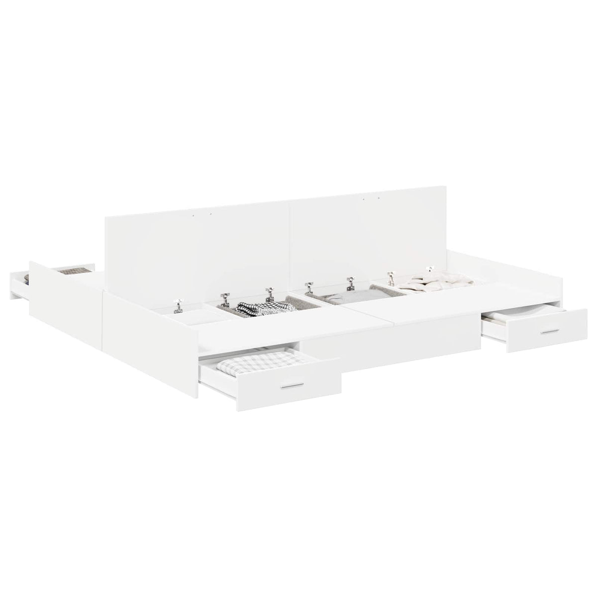 vidaXL Storage Bed Frame with Door White 180 x 200 cm Engineered Wood 2
