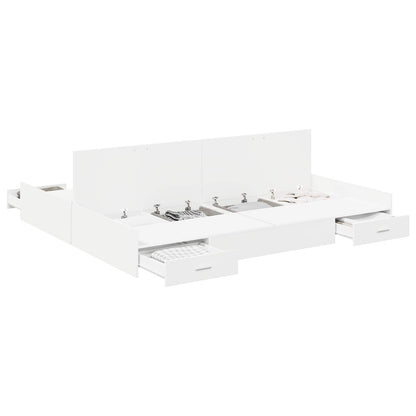 vidaXL Storage Bed Frame with Door White 180 x 200 cm Engineered Wood 2