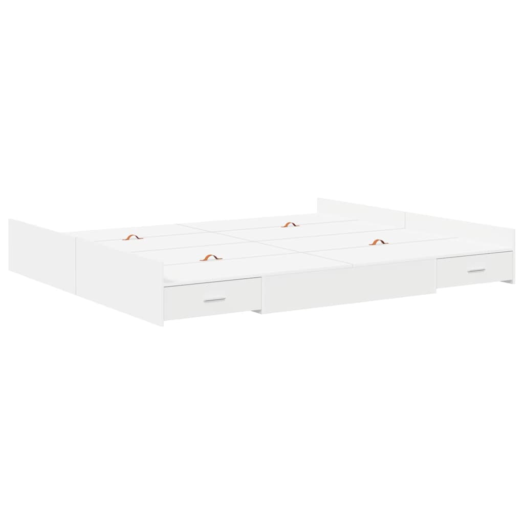 vidaXL Storage Bed Frame with Door White 180 x 200 cm Engineered Wood 4