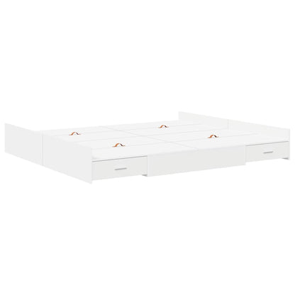 vidaXL Storage Bed Frame with Door White 180 x 200 cm Engineered Wood 4