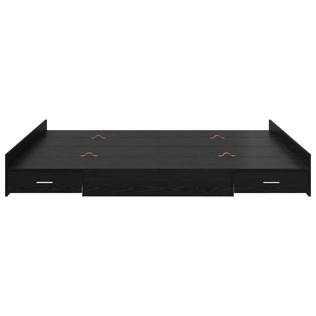 vidaXL Storage Bed Frame Black Oak 180 x 200 cm Engineered Wood 5