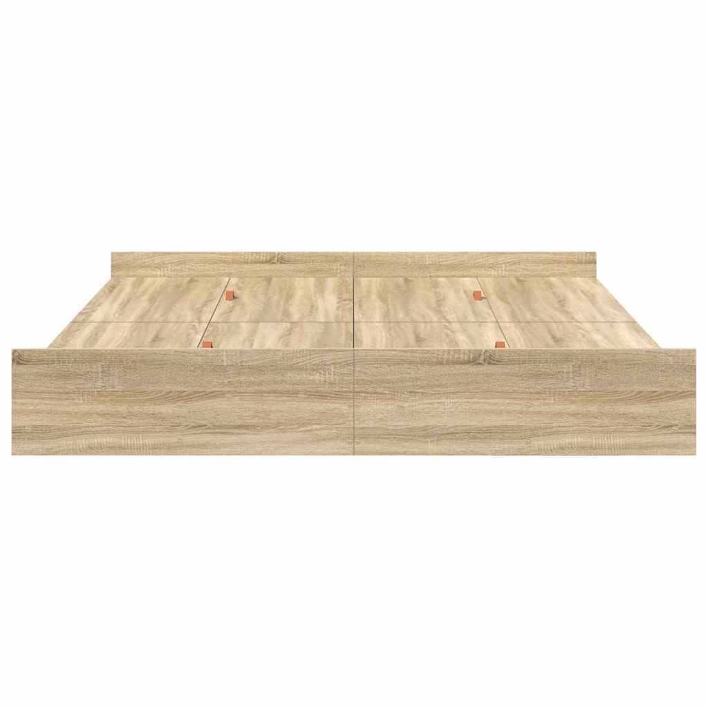 vidaXL Storage Bed Frame Sonoma Oak 180 x 200 cm Engineered Wood 6