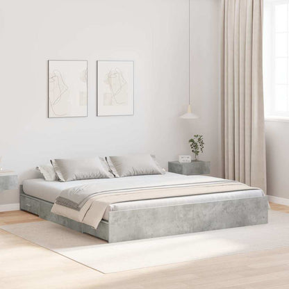 vidaXL Storage Bed Frame Concrete Grey 180 x 200 cm Engineered Wood 1