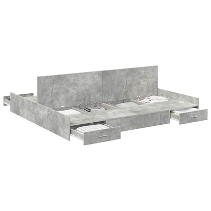 vidaXL Storage Bed Frame Concrete Grey 180 x 200 cm Engineered Wood 2