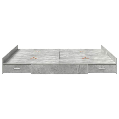 vidaXL Storage Bed Frame Concrete Grey 180 x 200 cm Engineered Wood 5