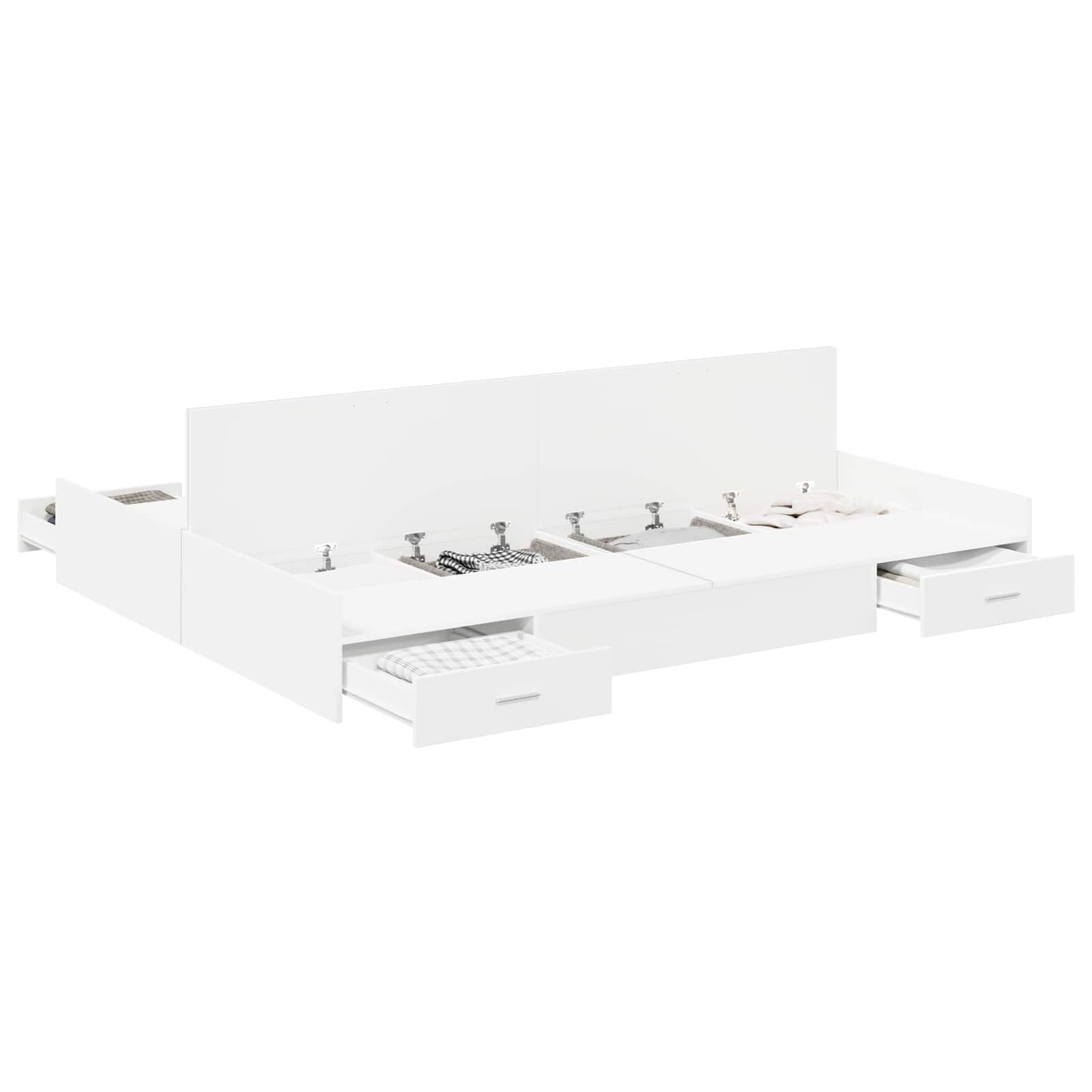 vidaXL Storage Bed Frame with Door White 160 x 200 cm Engineered Wood 2