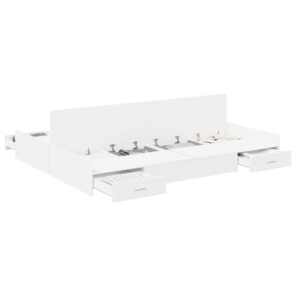 vidaXL Storage Bed Frame with Door White 160 x 200 cm Engineered Wood 2
